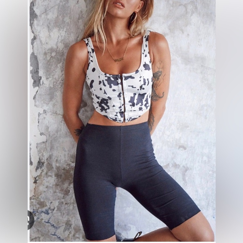 Corset Top in Dalmatian Black and White